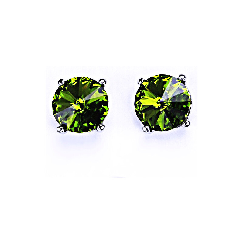 Čištín s.r.o. Stříbrné náušnice na šroubek s krystaly Swarovski