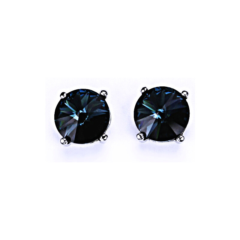 Čištín s.r.o. Stříbrné náušnice na šroubek s krystaly Swarovski