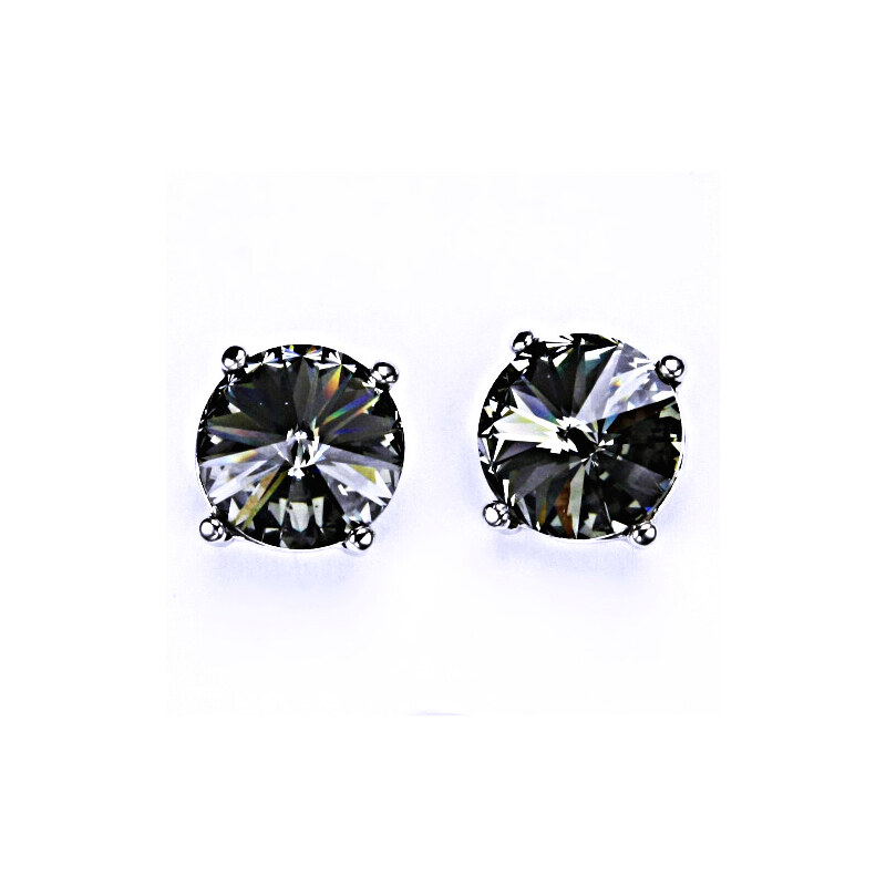 Čištín s.r.o. Stříbrné náušnice na šroubek s krystaly Swarovski