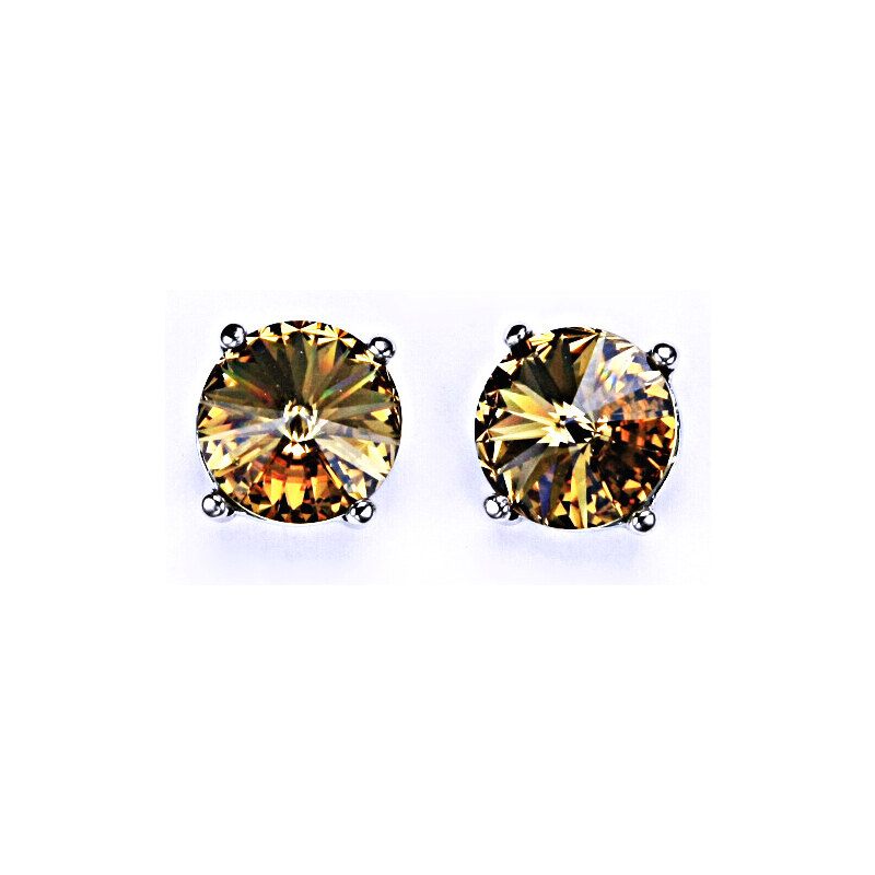 Čištín s.r.o. Stříbrné náušnice na šroubek s krystaly Swarovski