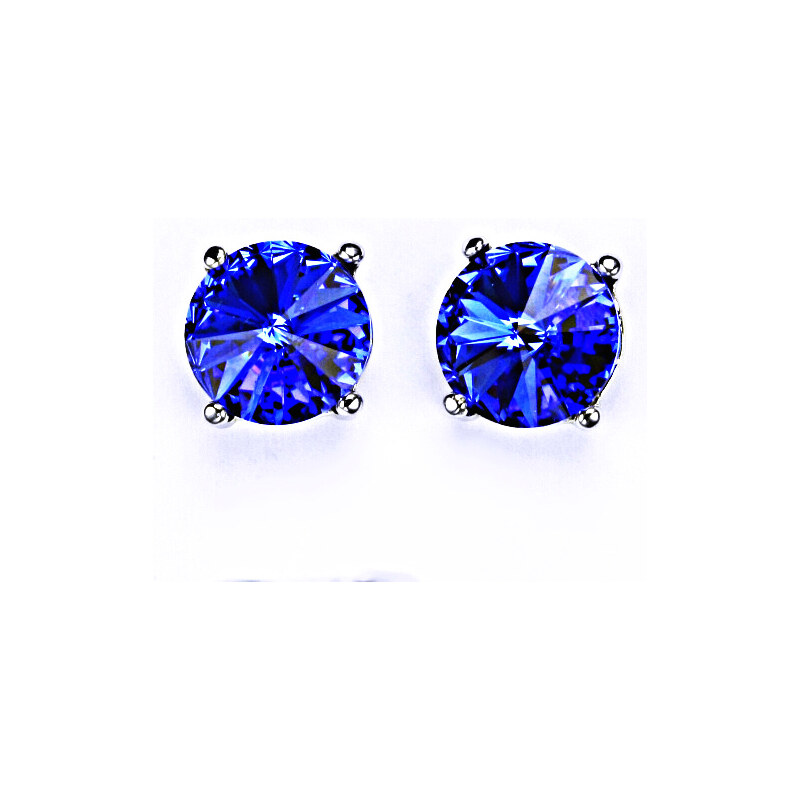 Čištín s.r.o. Stříbrné náušnice na šroubek s krystaly Swarovski