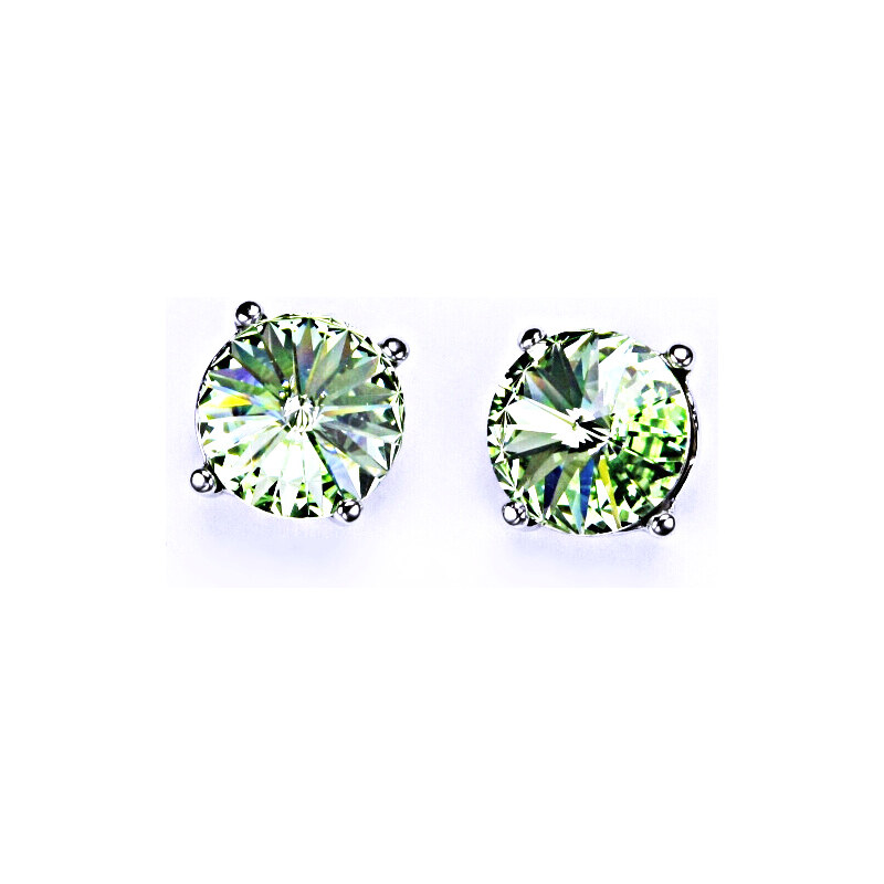 Čištín s.r.o. Stříbrné náušnice na šroubek s krystaly Swarovski
