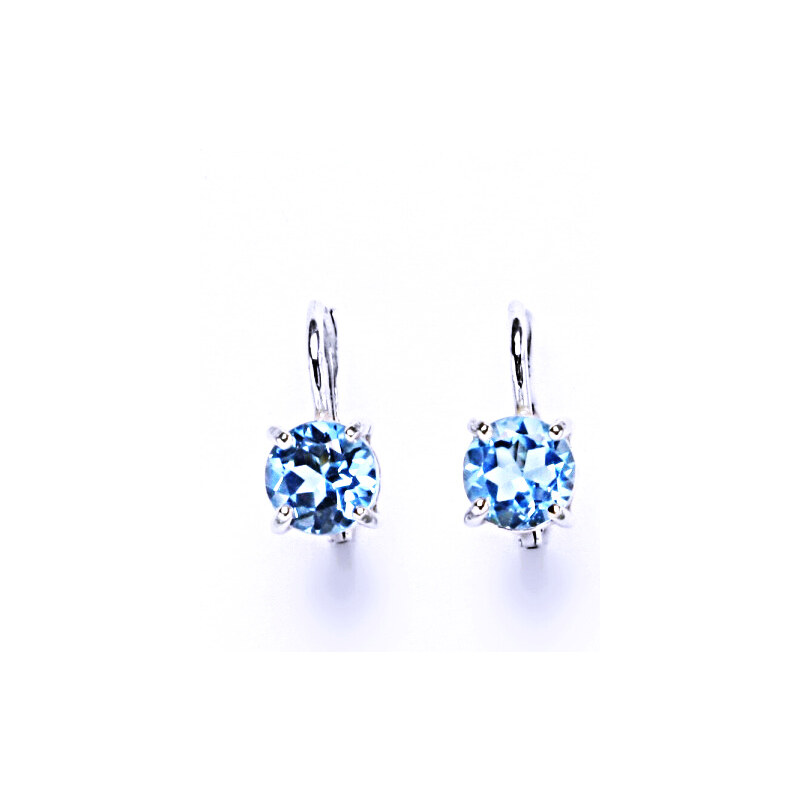 Čištín s.r.o. Stříbrné náušnice, přírodní topaz swiss 6 mm - NK