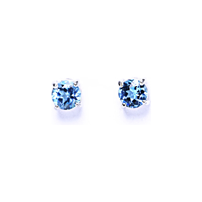 Čištín s.r.o. Stříbrné náušnice, přírodní topaz swiss 6 mm - NŠ