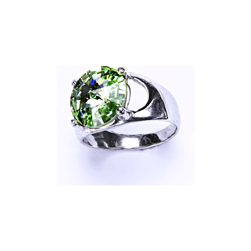 Čištín s.r.o. Stříbrný prsten s krystalem Swarovski Rivoli