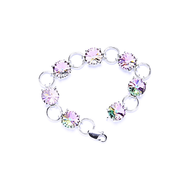 Čištín s.r.o. Stříbrný náramek s krystaly Swarovski Rivoli