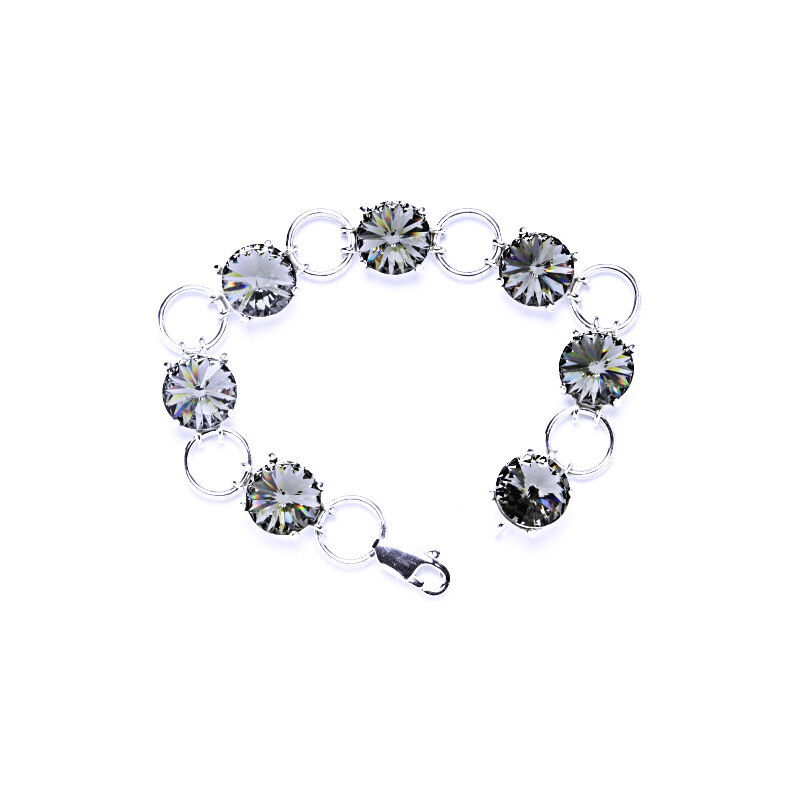 Čištín s.r.o. Stříbrný náramek s krystaly Swarovski Rivoli