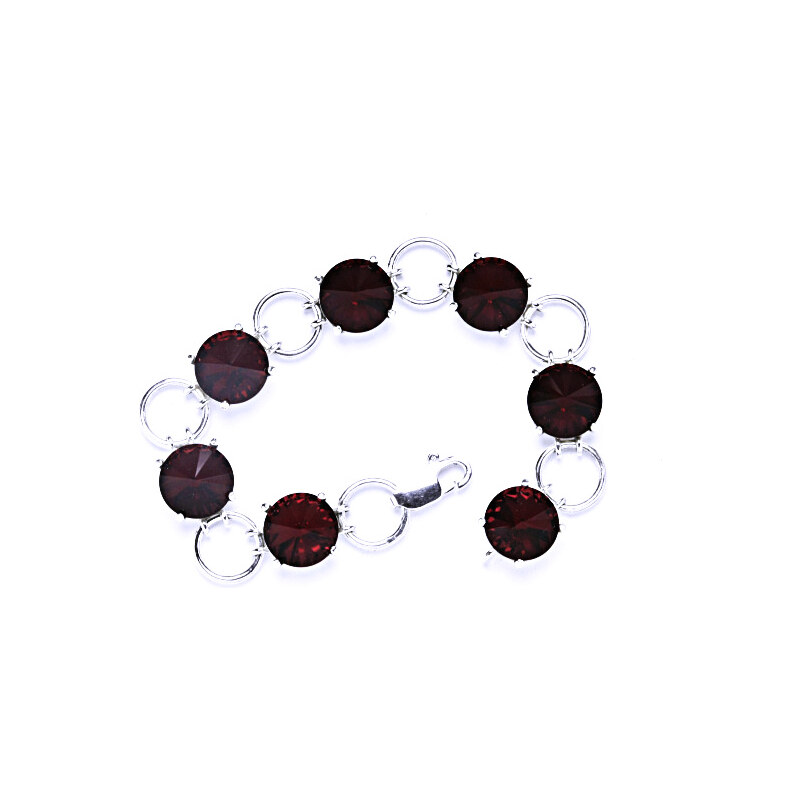 Čištín s.r.o. Stříbrný náramek s krystaly Swarovski Rivoli (Siam