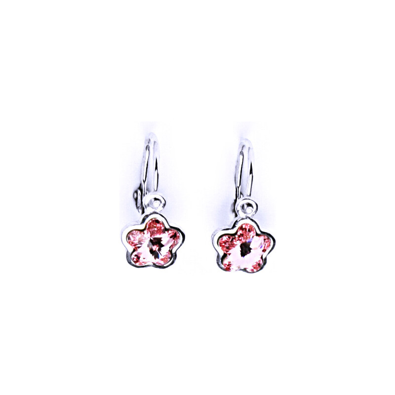 Čištín s.r.o. Stříbrné dětské náušnice s krystalem Swarovski