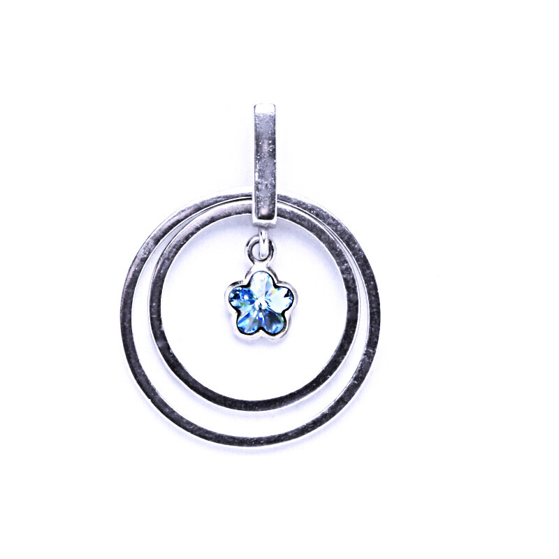 Čištín s.r.o. Přívěšek stříbrný kytička , krystal Swarovski