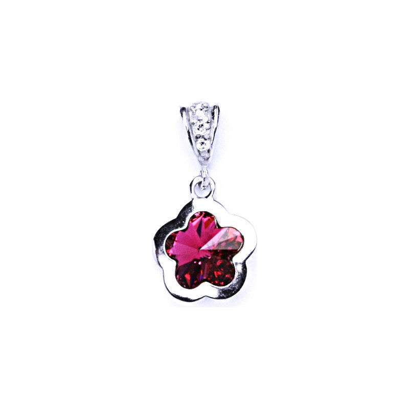 Čištín s.r.o. Stříbrný přívěšek s krystalem Swarovski (Fuchsie