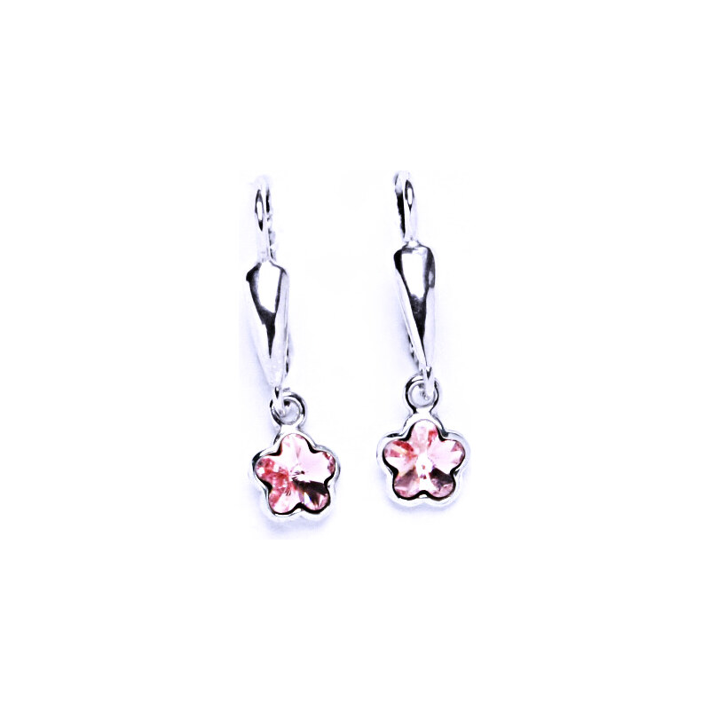Čištín s.r.o. Náušnice stříbrné patent s krystalem Swarovski