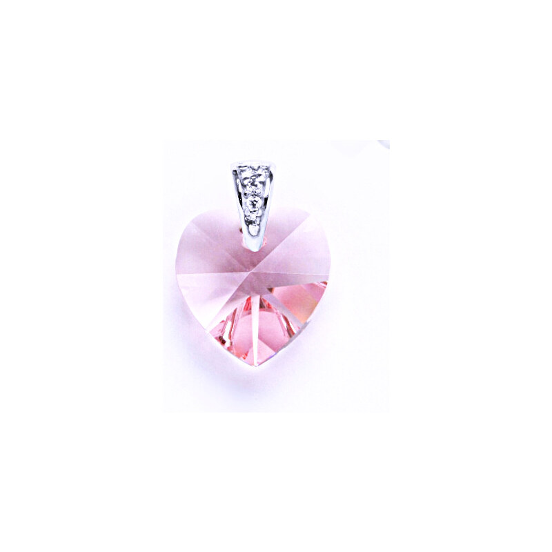 Čištín s.r.o. Přívěsek stříbrný srdce s krystalem Swarovski (