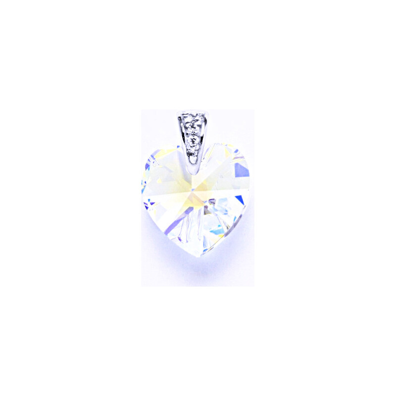 Čištín s.r.o. Přívěsek stříbrný srdce s krystalem Swarovski (AB