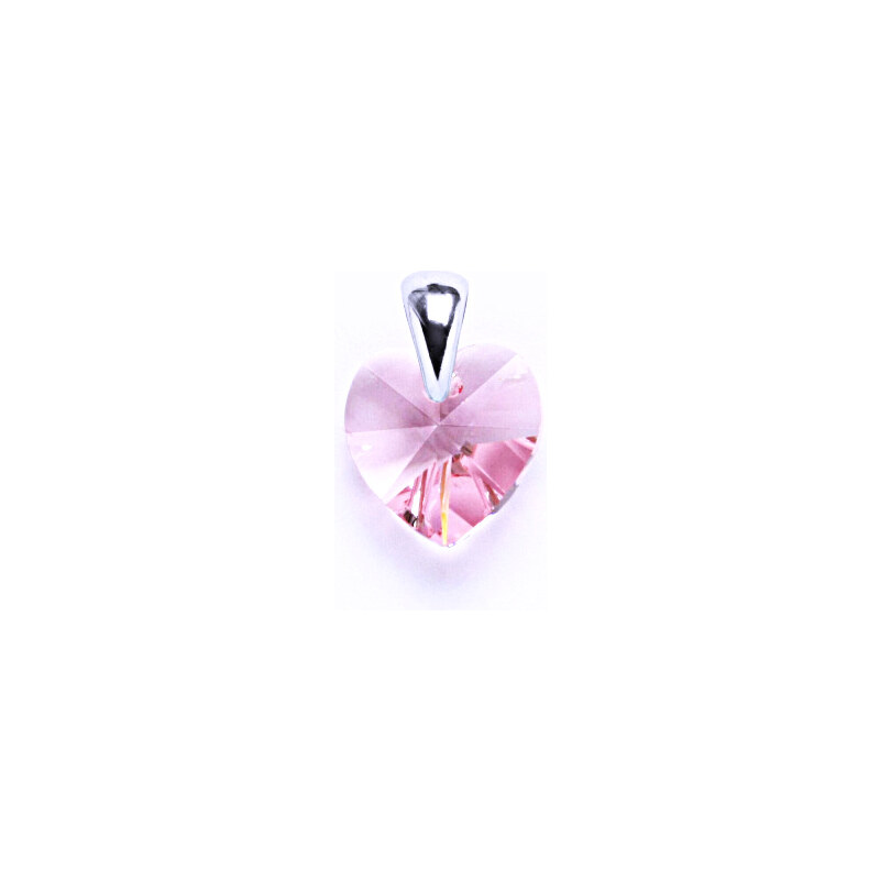 Čištín s.r.o. Přívěsek stříbrný srdce s krystalem Swarovski (