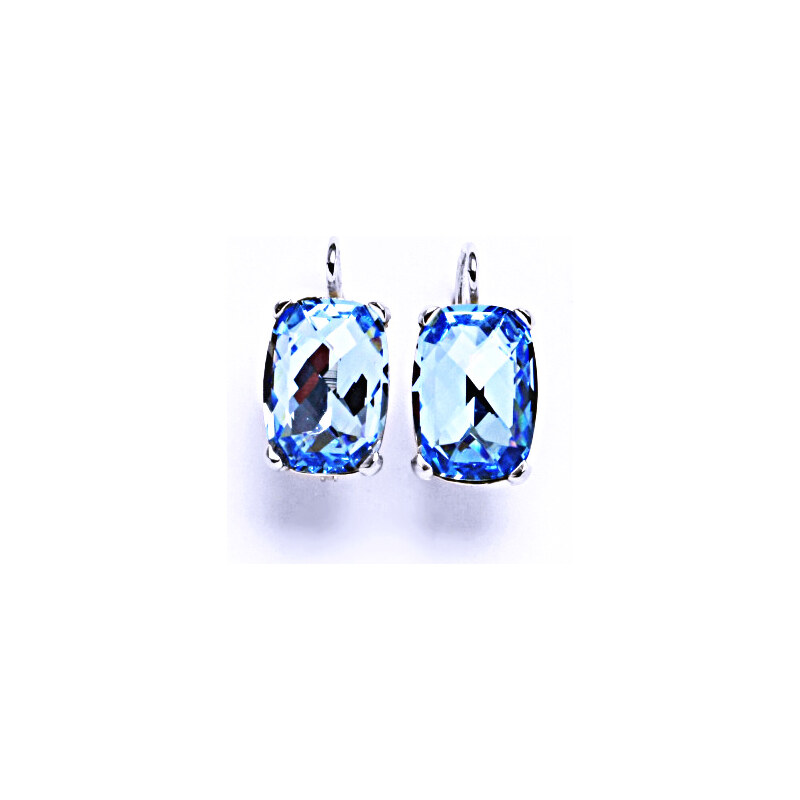 Čištín s.r.o. Stříbrné náušnice s krystalem Swarovski akvamarine