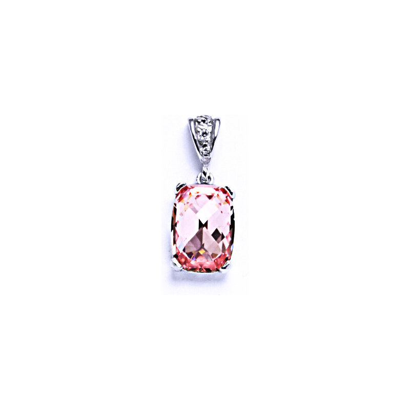Čištín s.r.o. Stříbrný přívěsek s krystalem Swarovski light rose