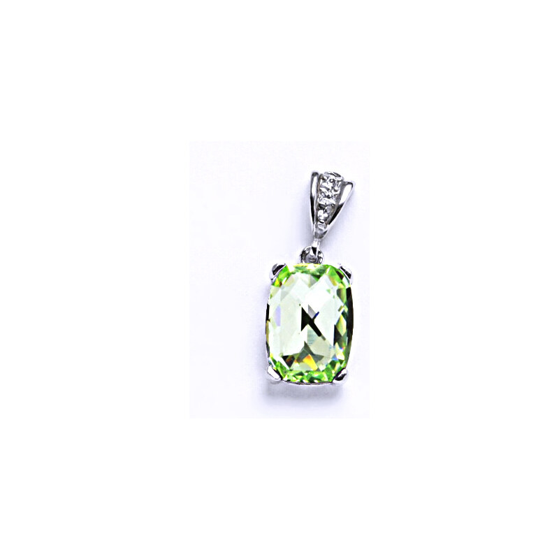 Čištín s.r.o. Stříbrný přívěsek s krystalem Swarovski Chryzolit