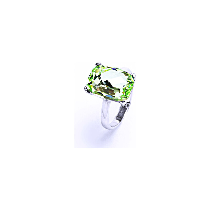 Čištín s.r.o. Stříbrný prsten s krystalem Swarovski Chryzolit, T