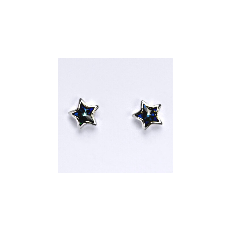 Čištín s.r.o. Zlaté náušnice se Swarovski krystalem bermuda blue