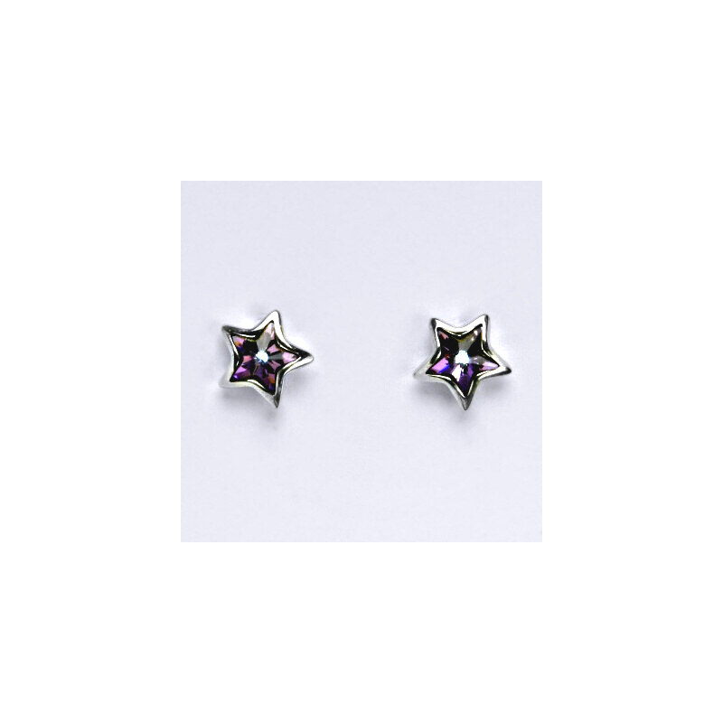 Čištín s.r.o. Zlaté náušnice se Swarovski krystalem vitrail