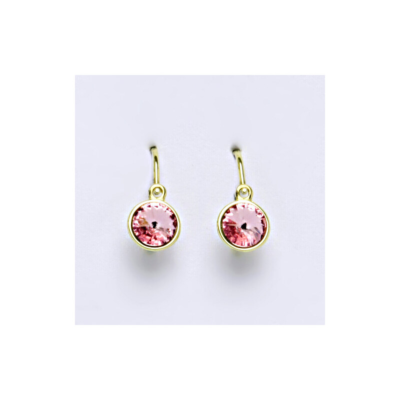 Čištín s.r.o. Dětské náušnice, žluté zlato, kolečka Swarovski