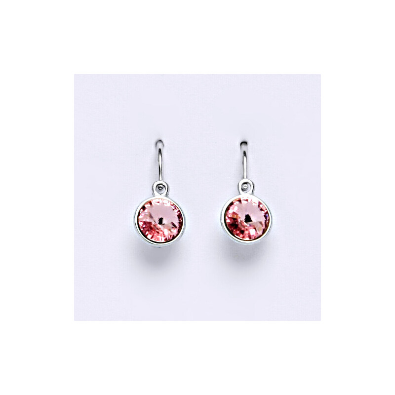 Čištín s.r.o. Dětské náušnice, bílé zlato, kolečka se Swarovski