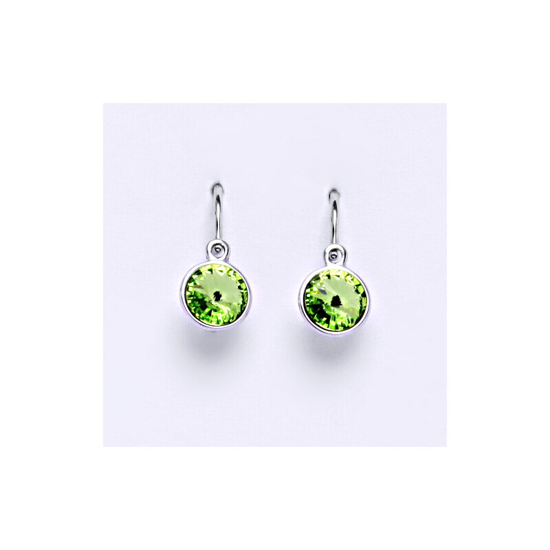 Čištín s.r.o. Dětské náušnice, bílé zlato, kolečka se Swarovski