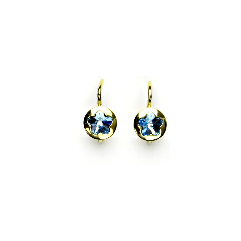 Čištín s.r.o. Zlaté náušnice, žluté zlato, Swarovski krystal