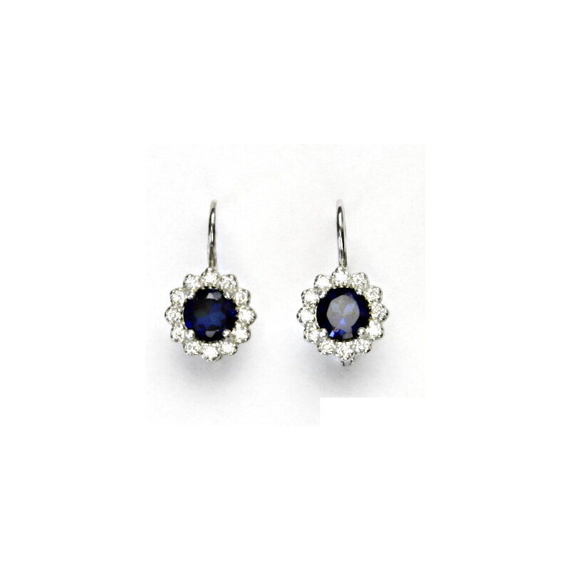 Zlaté náušnice, bílé i žluté zlato, zirkon spinel a čiré 15948843