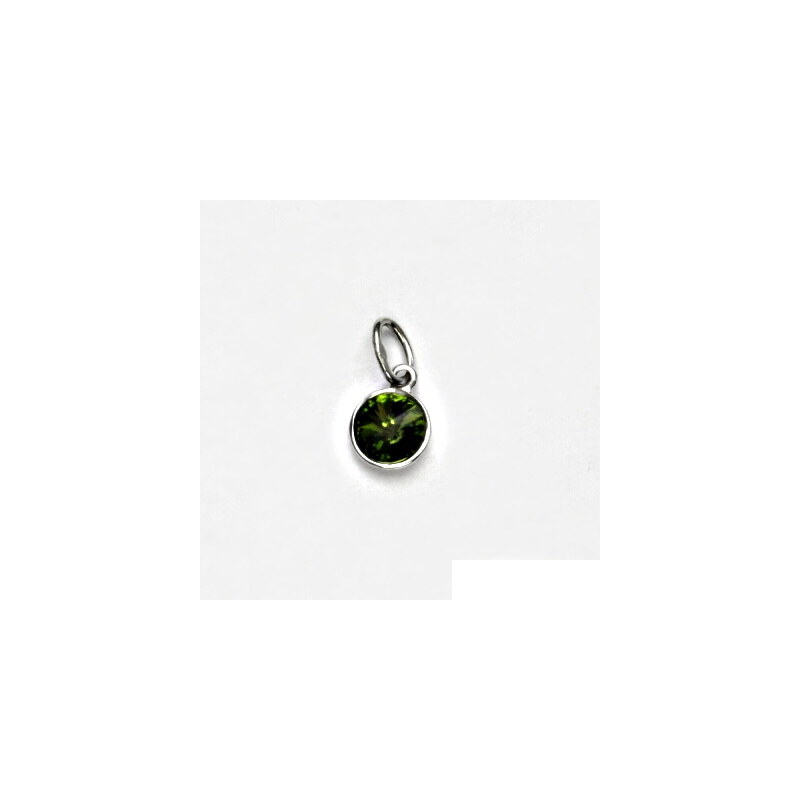Čištín s.r.o. Zlatý přívěsek , Swarovski krystal olivín, bílé