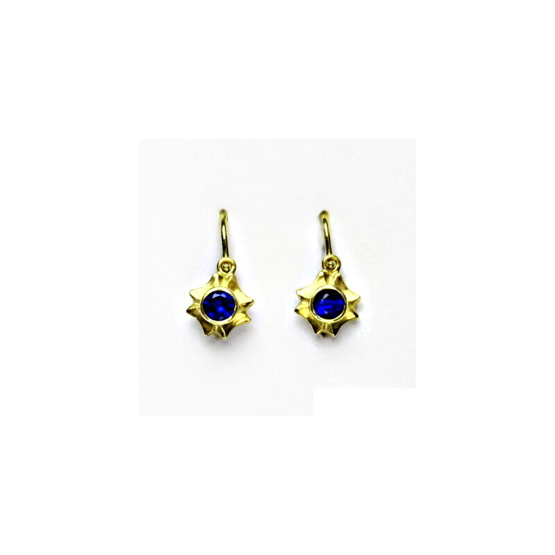 Čištín s.r.o. Zlaté náušnice, spinel, žluté zlato, dětské