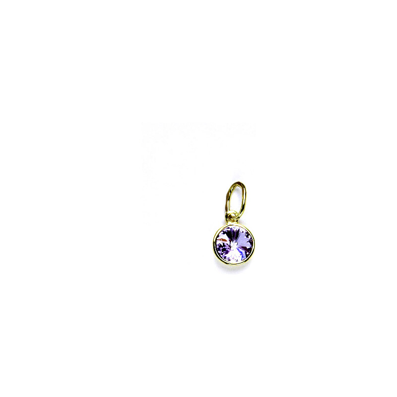 Čištín s.r.o. Zlatý přívěsek, Swarovski krystal violet, žluté