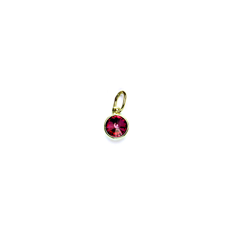 Čištín s.r.o. Zlatý přívěsek , Swarovski krystal fuchsia, žluté