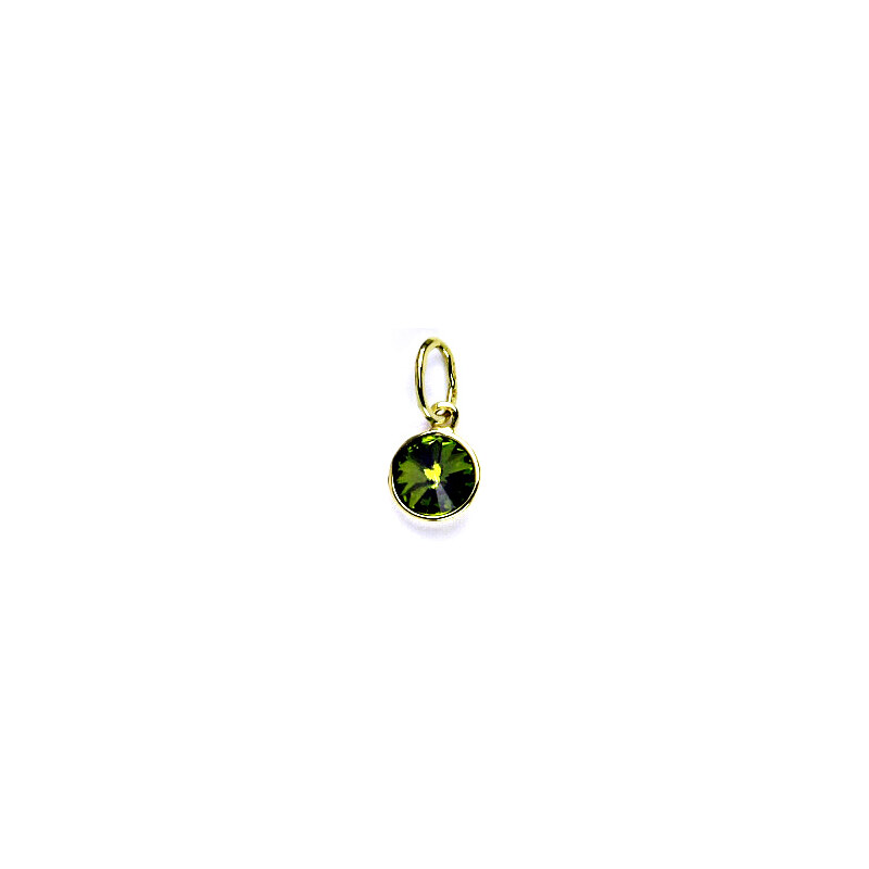 Čištín s.r.o. Zlatý přívěsek , Swarovski krystal olivine, žluté