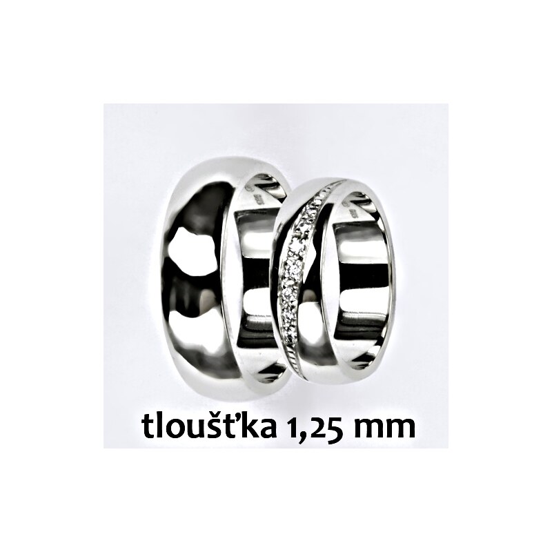 Snubní prsteny na zakázku žluté i bílé zlato, půlkulatý 15949163