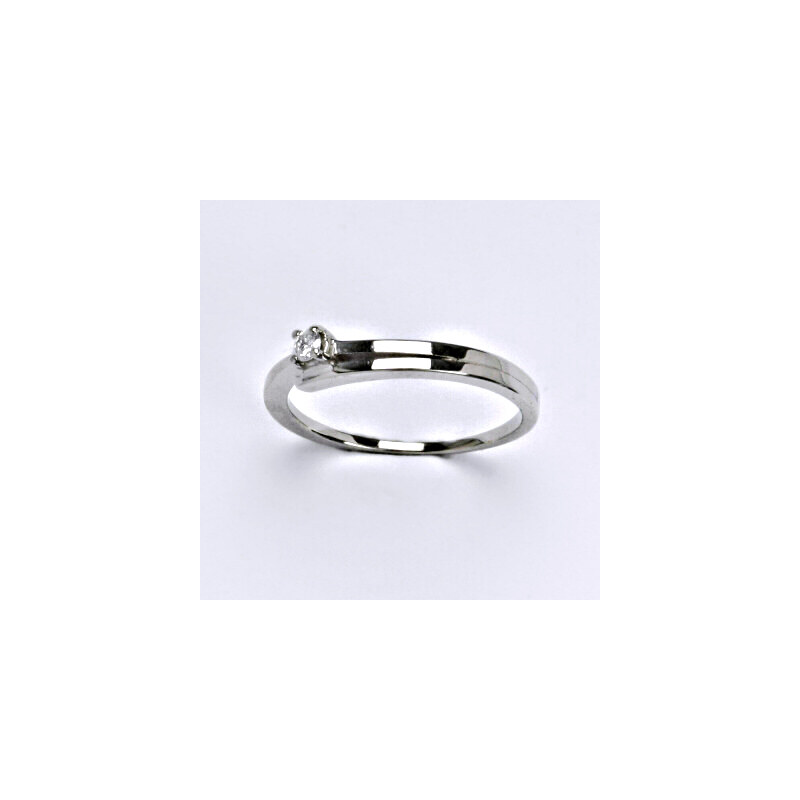 Čištín s.r.o. Zlatý prsten s briliantem (diamant), bílé zlato 14