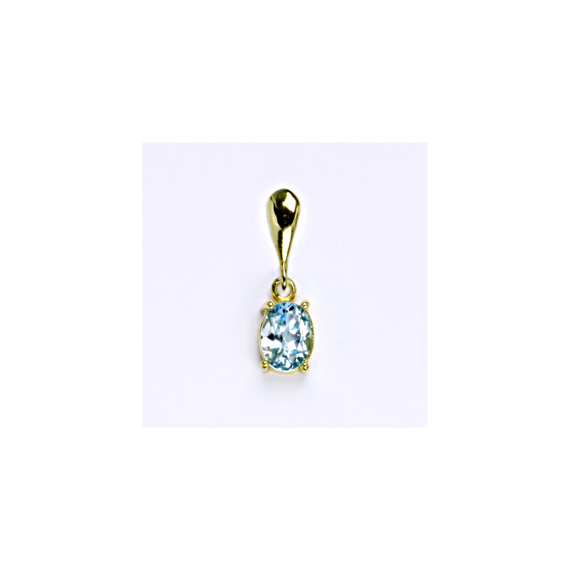 Čištín s.r.o. Zlatý přívěšek,přírodní topaz, žluté zlato 14 ct,
