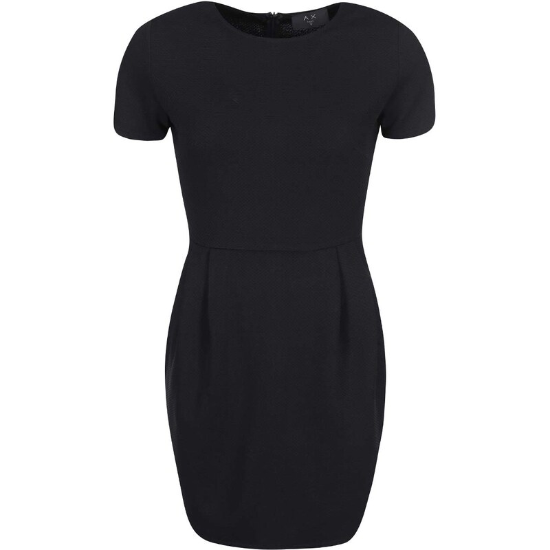 Černé pouzdrové šaty s krátkým rukávem Ax Paris