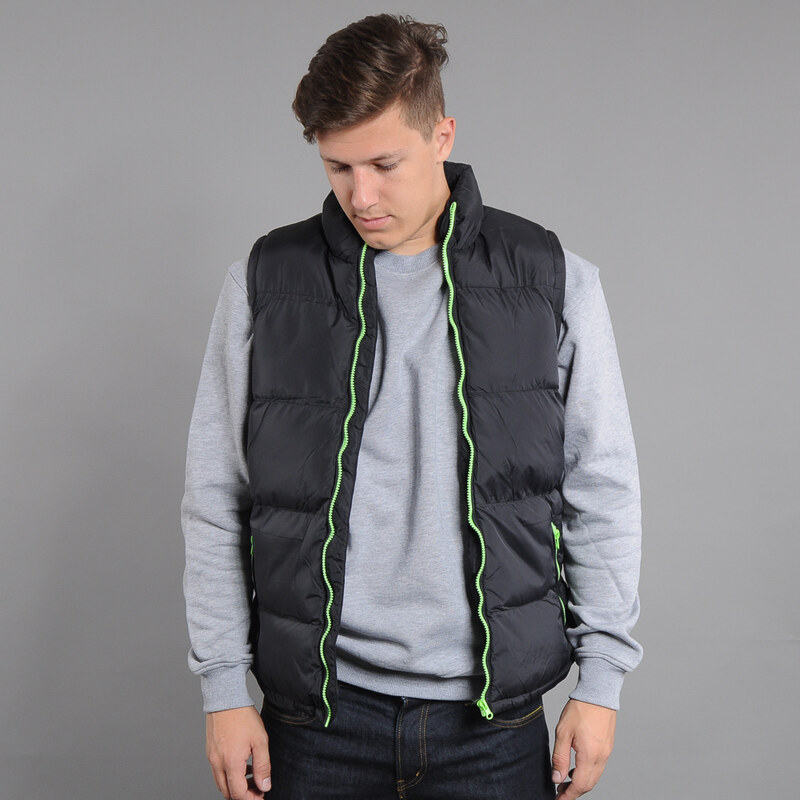 Urban Classics Contrast Bubble Vest černá / limetková