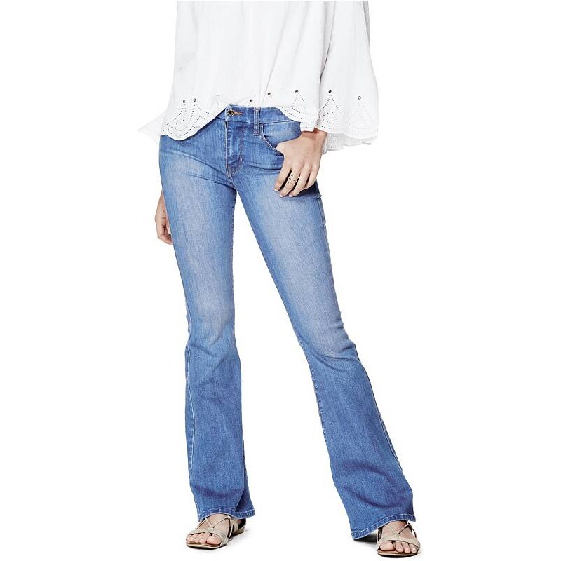 Guess jeans Charlotte Flare in Lace Blue Wash Modrá 25
