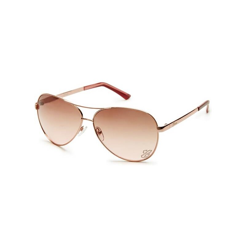 Guess sluneční brýle Kylie Aviator Růžové zlato