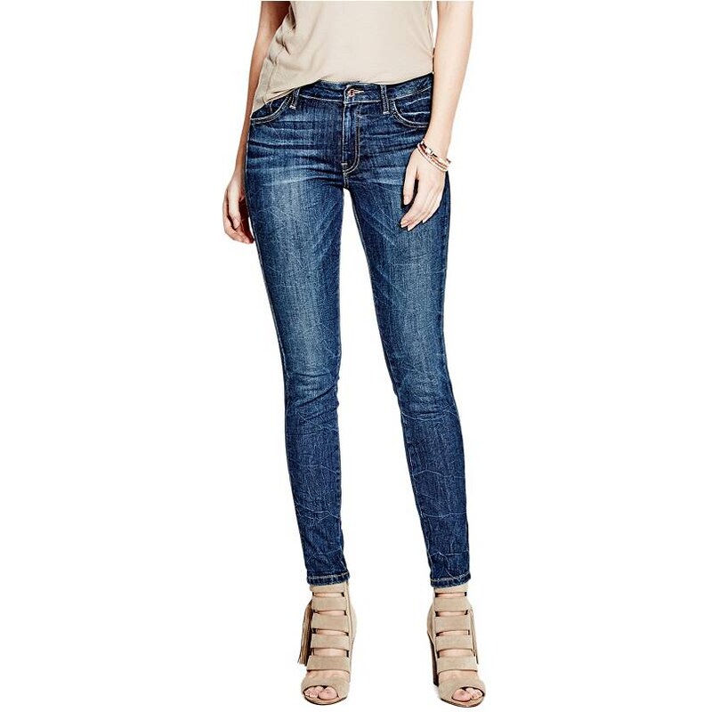 Guess jeans Mid-Rise Skinny Modrá tmavá 28