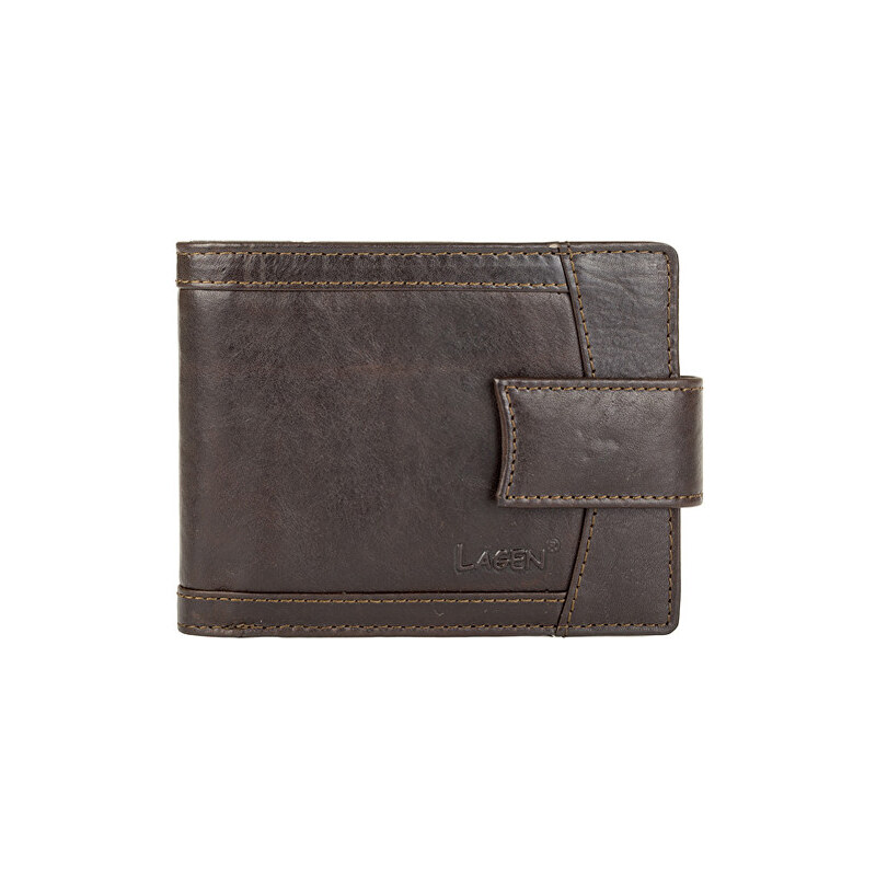 Lagen Pánská tmavě hnědá kožená peněženka Dark Brown V-06/T