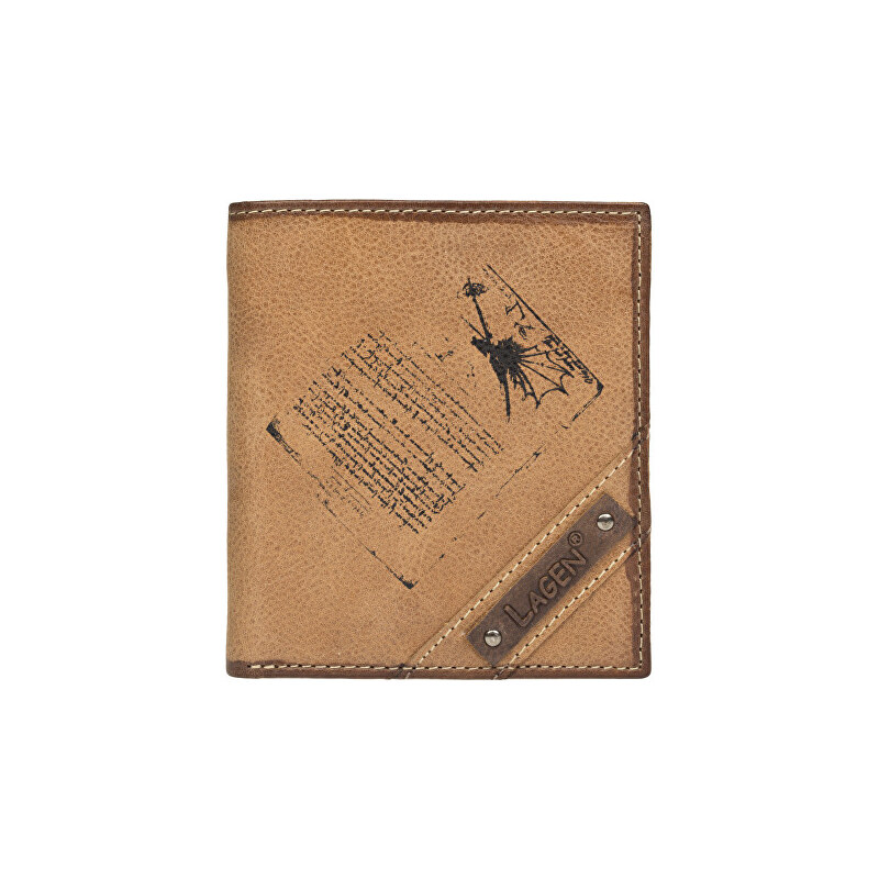 Lagen Pánská hnědá kožená peněženka Brown 216