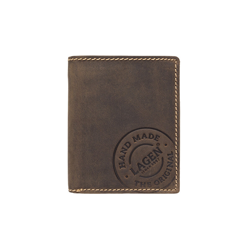 Lagen Pánská tmavě hnědá kožená peněženka Dark Brown V-28/H