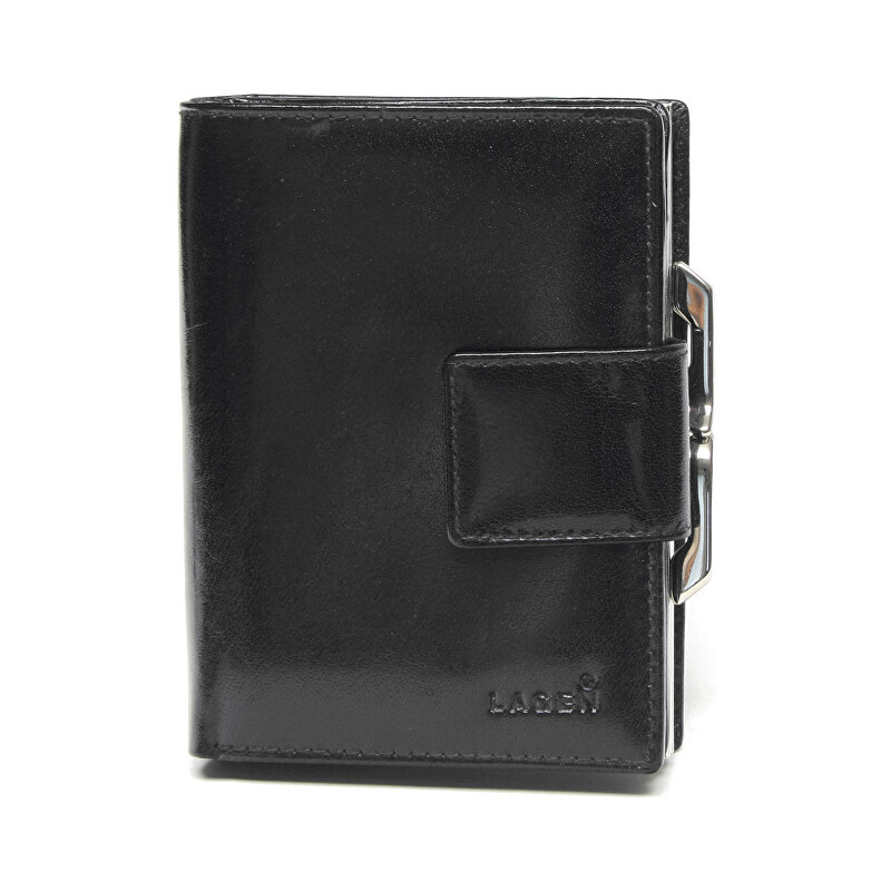 Lagen Dámská černá kožená peněženka Black LM-261