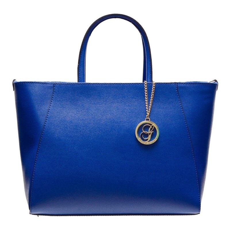Glamorous by GLAM Kožená kabelka ze safiánové kůže jednoduchá - královsky modrá