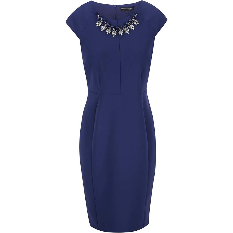 Modré šaty s náhrdelníkovou aplikací Dorothy Perkins