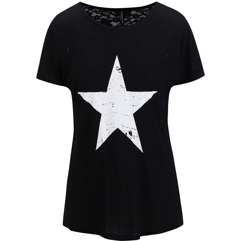 Černé tričko s potiskem hvězdy Madonna